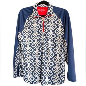 Bermuda Sands Women’s Long Sleeve Sun Protection Top Blue White size L